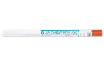 HydraFlock 6" Sterile Ultrafine Flock Swab w/ Plastic Handle (100mm breakpoint) & Dry Transport Tube